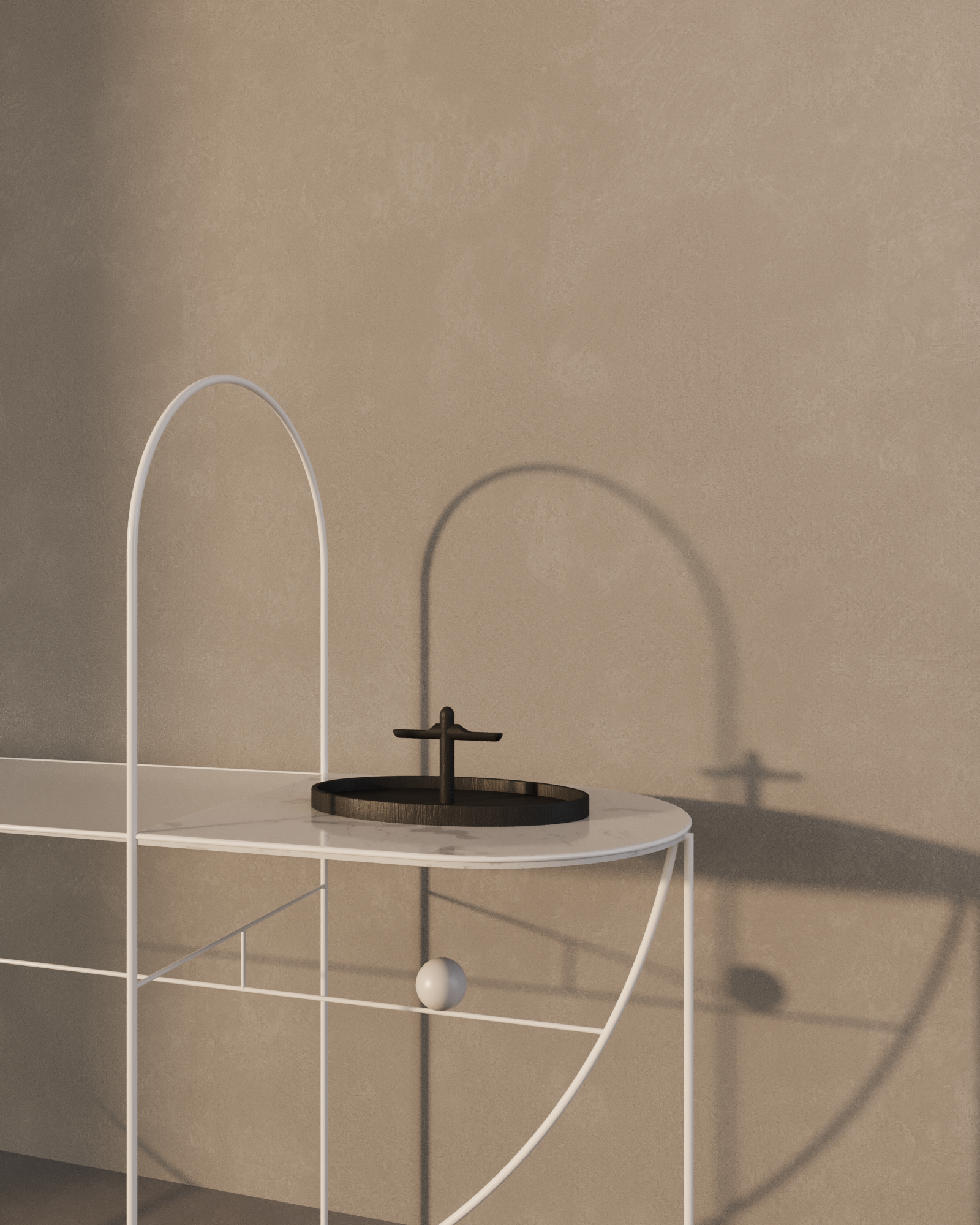 BANDEJA OVAL PRETO E BRANCO