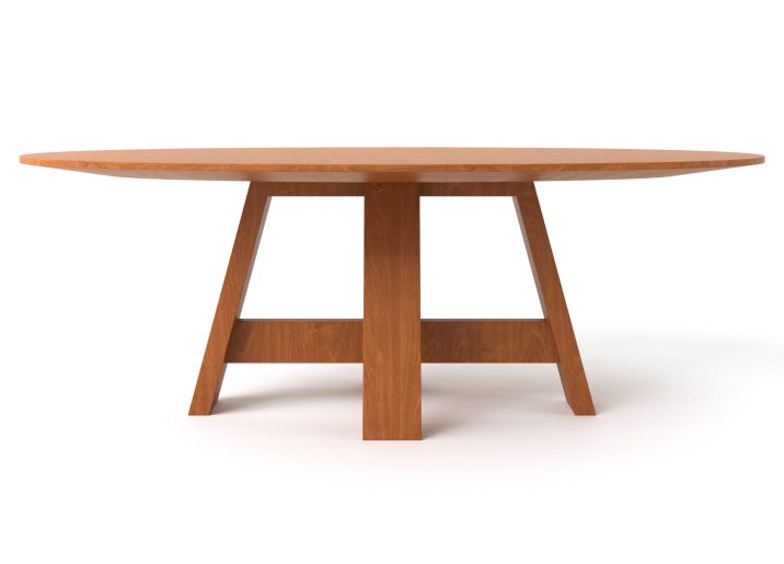 MESA DE JANTAR OVAL TRAVESSÃO 300X120X75_FRONTAL